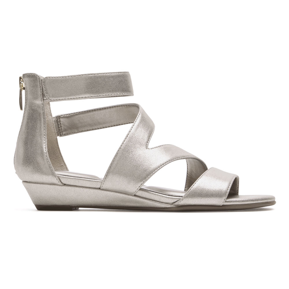 Rockport Singapore Womens Sandals - Total Motion Zandra Strappy Silver - RS2359086